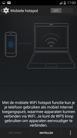 Selecteer INSTELLEN