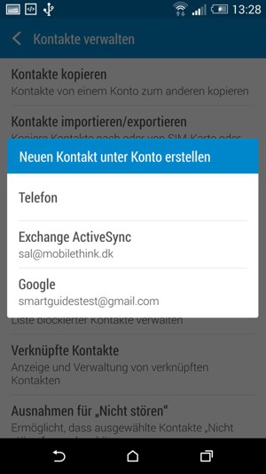 Wählen Sie Google