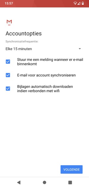 Selecteer VOLGENDE
