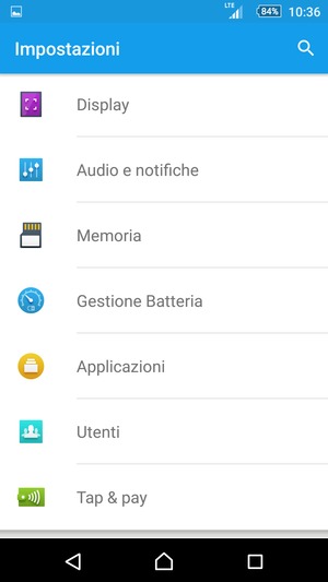Torna al menu Impostazioni e seleziona Gestione Batteria
