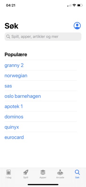 Velg søkefelt