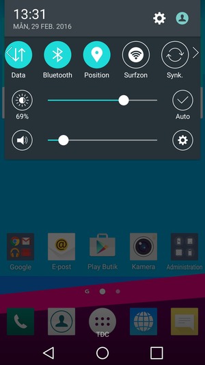 Stäng av Bluetooth och Position