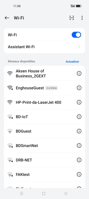 Sélectionnez le réseau sans fil auquel vous souhaitez vous connecter