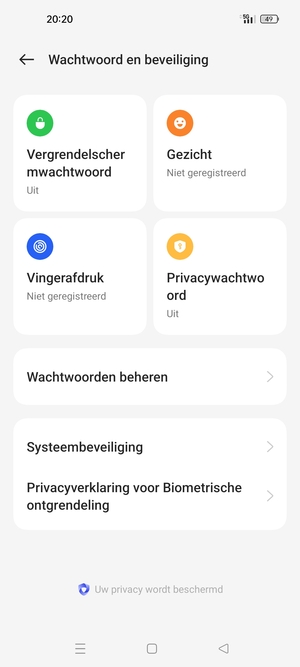 Selecteer Systeembeveiliging