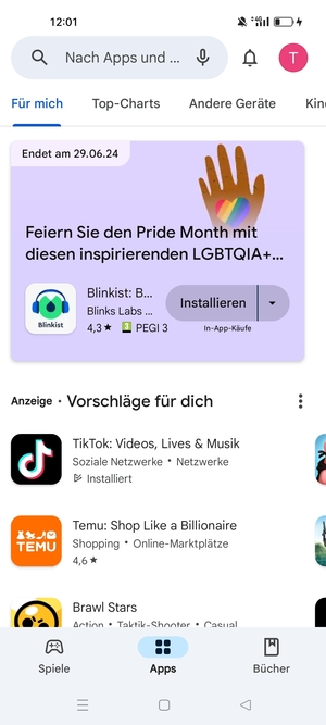 Wählen Sie die Suchleiste