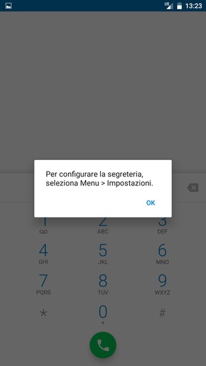 Se la segreteria telefonica non è configurata, seleziona OK