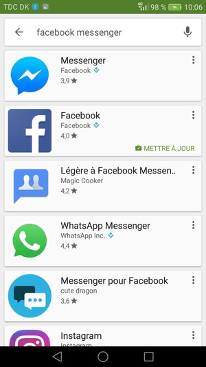 Sélectionnez l'appli