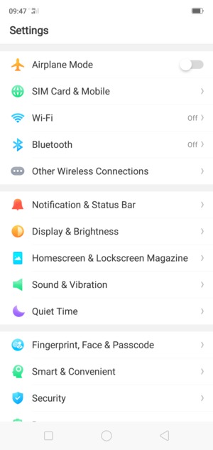 Select SIM Card & Mobile