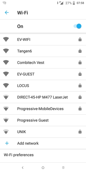 Select the wireless network you want to connect to