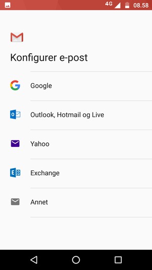 Velg Outlook, Hotmail og Live