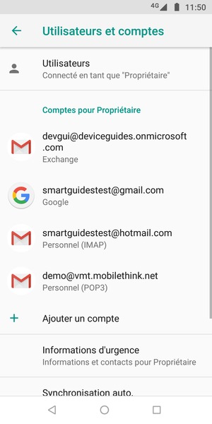 Sélectionnez votre compte Google