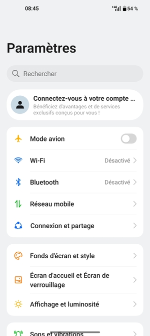 Sélectionnez Réseau mobile