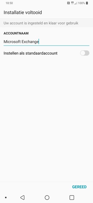 Geef uw account een naam en selecteer GEREED
