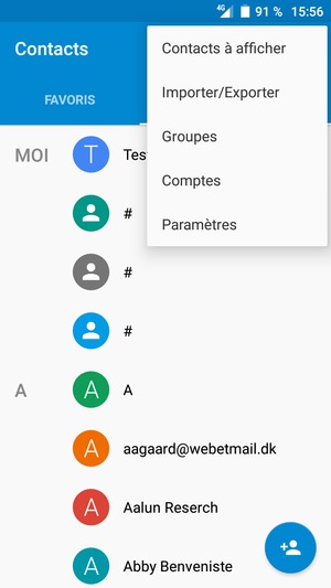 Sélectionnez Importer/Exporter
