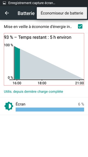 Sélectionnez Économiseur de batterie