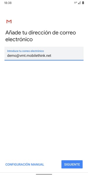 Introduzca su Dirección de correo electrónico y seleccione SIGUIENTE