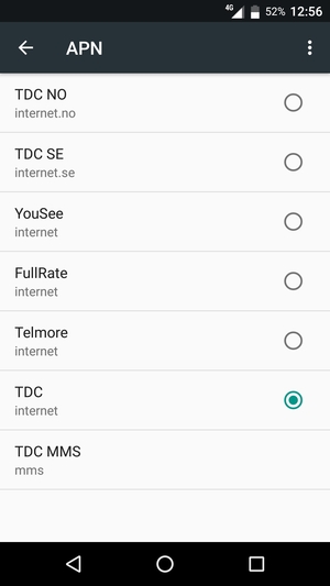 Seleziona il tasto Menu