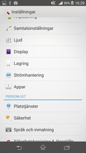 Välj Strömhantering