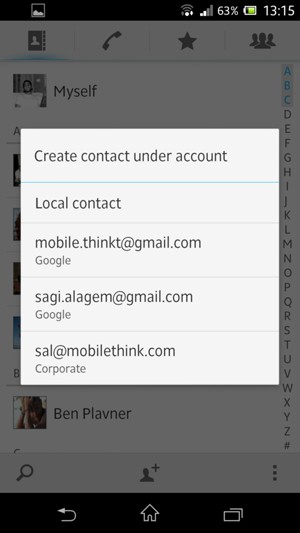 Select your account