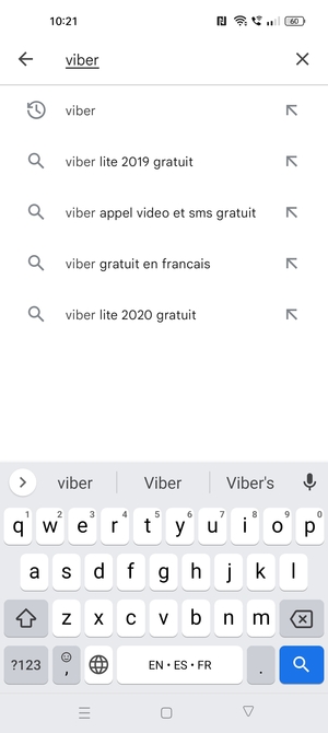 Saisissez le nom de l'appli et sélectionnez Rechercher