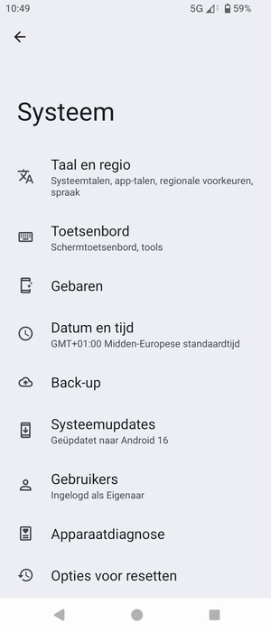 Selecteer Systeemupdates