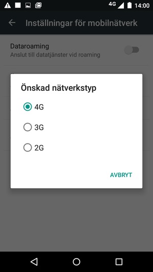 Tryck på ditt föredragna alternativ