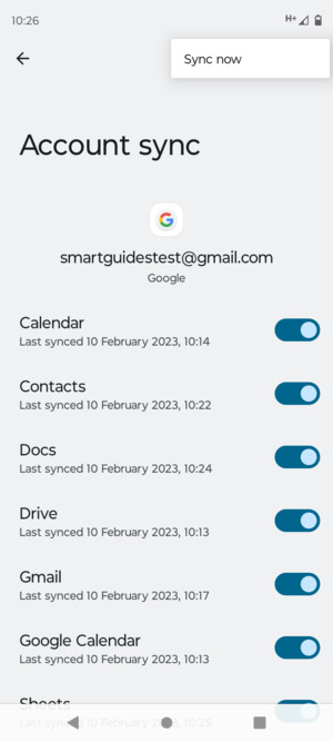 Select Sync now