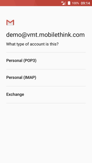 Select Personal (POP3) or Personal (IMAP)