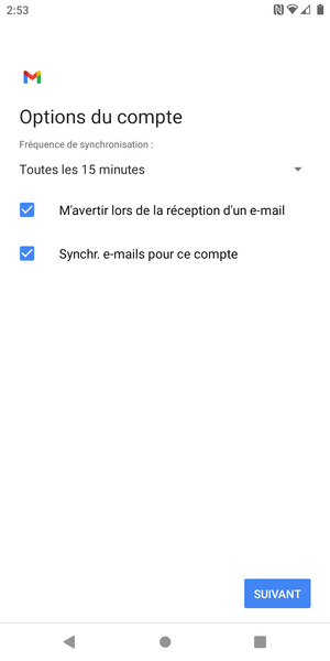 Sélectionnez SUIVANT