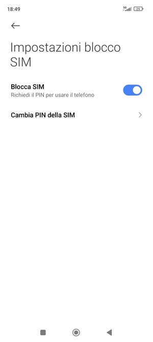 Seleziona Cambia PIN della SIM