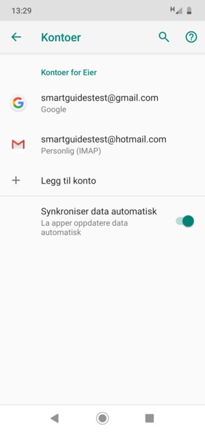 Velg din Google-konto