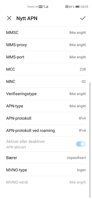 Bla ned og skriv inn MMS-informasjon