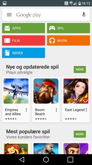 Vælg søgefeltet