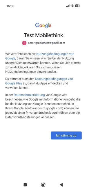 Wählen Sie Ich stimme zu