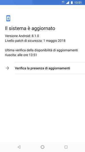 Se il tuo telefono è aggiornato, vedrai la seguente schermata