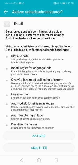 Vælg AKTIVER