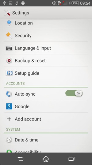 Return to the Settings menu and select Google