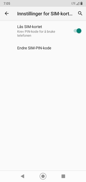Velg  Endre SIM-PIN-kode