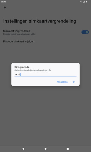 Voer uw Oude sim-pincode in en selecteer OK