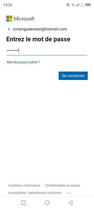 Saisissez votre mot de passe et sélectionnez Se connecter