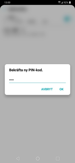 Bekräfta din nya SIM-kort PIN och välj OK