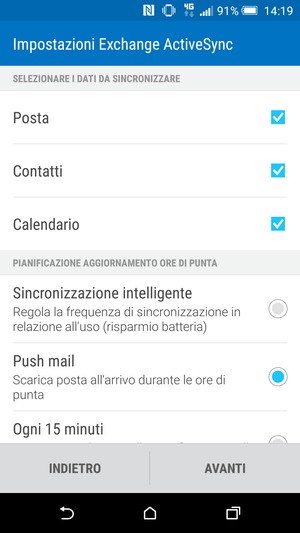 Seleziona AVANTI