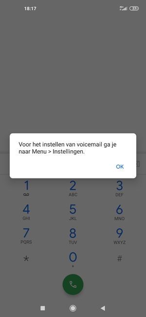Als uw voicemail niet geïnstalleerd is, selecteert u OK