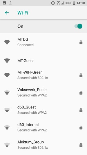 You are now connected to the Wi-Fi network
