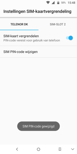 Uw SIM PIN-code is gewijzigd