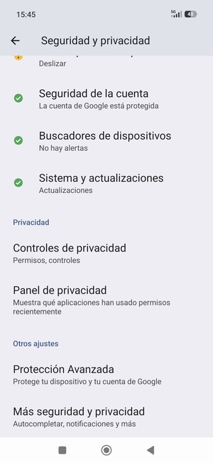 Desplácese y seleccione Sistema y actualizaciones