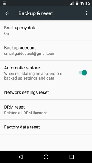 Select Backup account