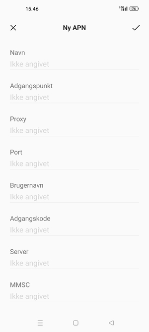 Indtast internet-oplysninger