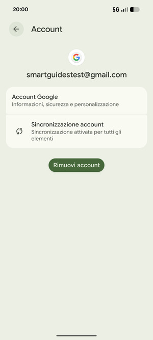 Seleziona Sincronizzazione account