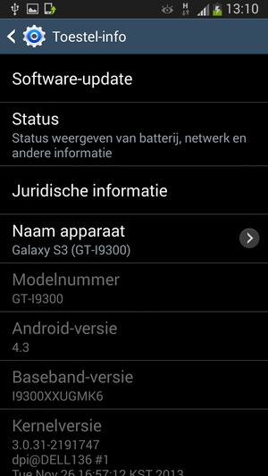 Selecteer Software-update